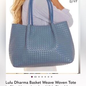 Blue Woven Lulu Dharma Tote Bag gently used like new